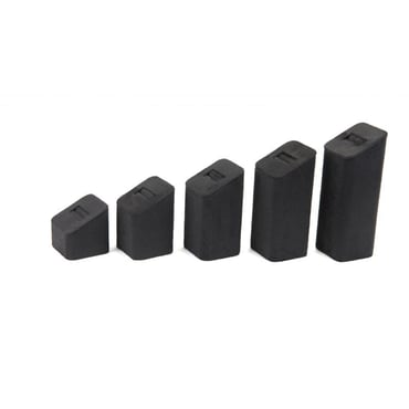 Set of 5 Square Suede Ring Stands - Charcoal Grey