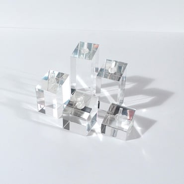 Set of 5 Slanted Acrylic Ring Blocks - Clear