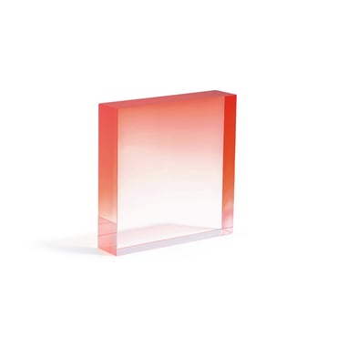 Small Square Acrylic Block - Ombre Red