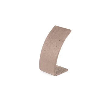 Curved Suede Stud Earring Stand - Taupe