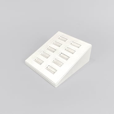10 Ring Display Block - Shimmer White