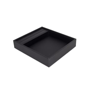 Stackable Leatherette Storage Tray – Black