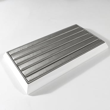 Flat Rectangular Multi-Ring Pad - Shimmer Silver
