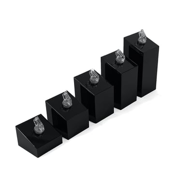 Set of 5 Square Ring Stands - Gloss Black