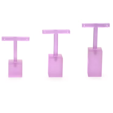 Set of 3 Acrylic Earring T-bar Stands - Purple