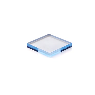 Acrylic Square Block - Clear Blue