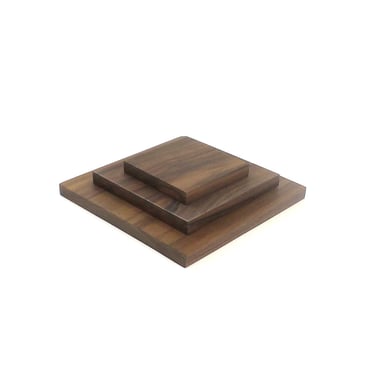 Set of 3 Flat sustainable walnut wood display blocks- TJDC