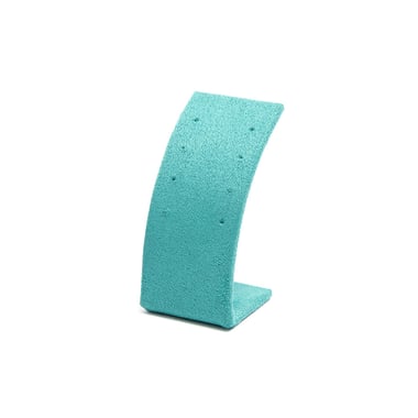Curved Suede Stud Earring Stand - Teal