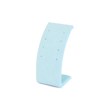 Curved Suede Stud Earring Stand - Sky Blue