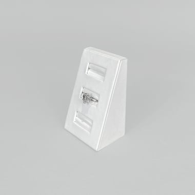 White Leatherette Wedged 3 Ring Tower | TJDC