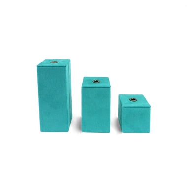 Set Of 3 Configurable Suede Blocks - Teal