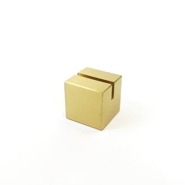 Brushed Gold Cube Graphic Holder  | TJDC 