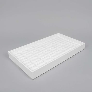 Leatherette 40 Ring Tray - White