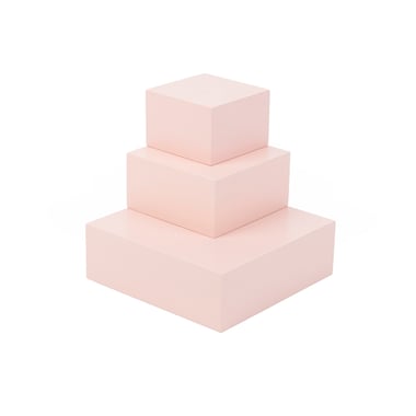 Set of 3 Wooden Display Blocks -Matte Pink