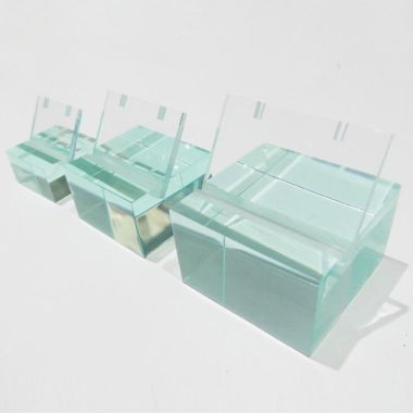 Set of 3 Acrylic Earring Blocks - Clear Green