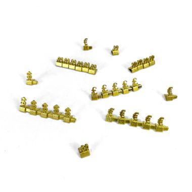 Pack Of 10 3D Alloy Price Cubes-Gold 