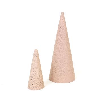 Set of 2 Pink Concrete Ring Cones | TJDC