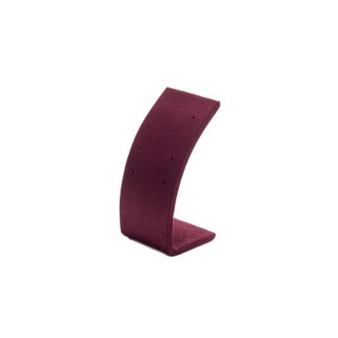 Curved Suede Stud Earring Stand - Burgundy