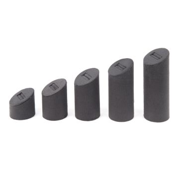 Set of 5 Round Suede Ring Stands - Charcoal Grey