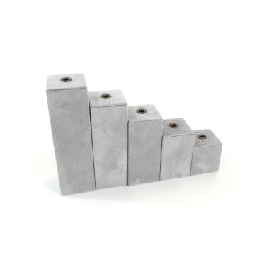 Set Of 3 Configurable Grey Suede Blocks | TJDC