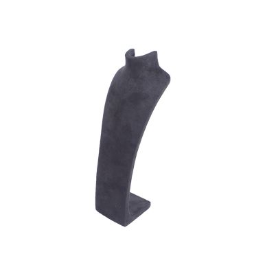 Large Suede Neck Stand - Charcoal Grey