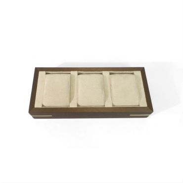 3 Watch Display Tray - Shimmer Copper & Natural Suede
