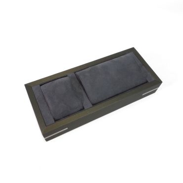 Double Watch Display Tray - Shimmer Khaki & Charcoal Grey